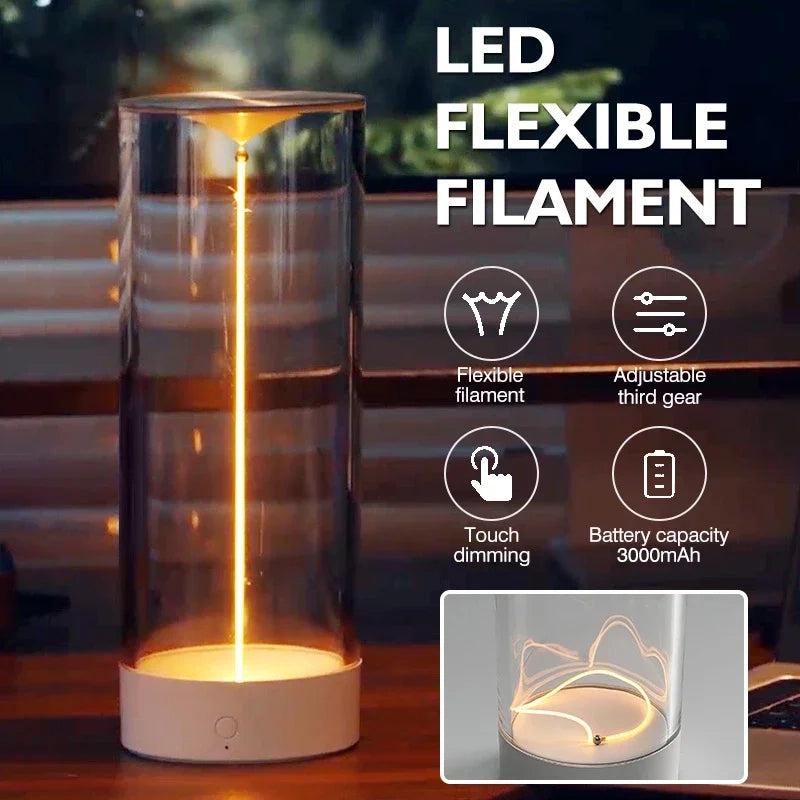 Magnetic LED Cylinder Lamp – Rechargeable Touch Dimming Ambient Light